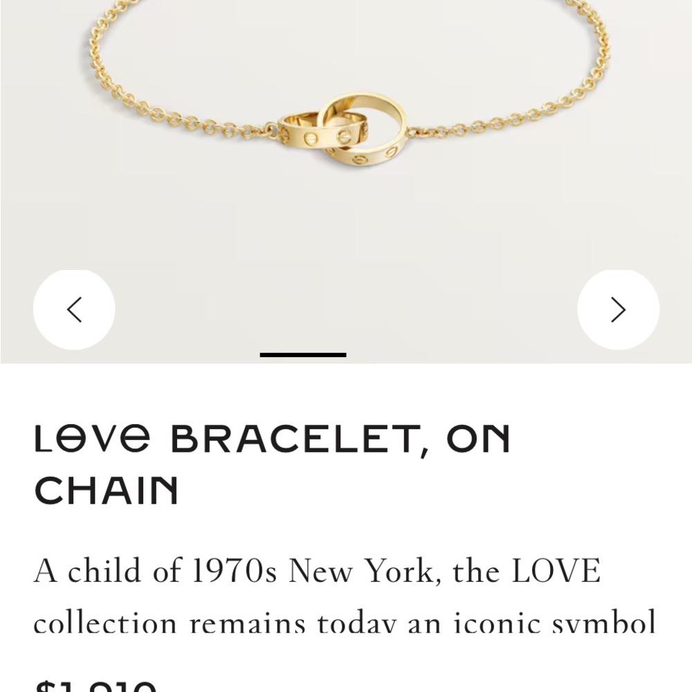 Cartier Gold Interlocking Rings Bracelet with Delicate Chain - Picture 4 of 12